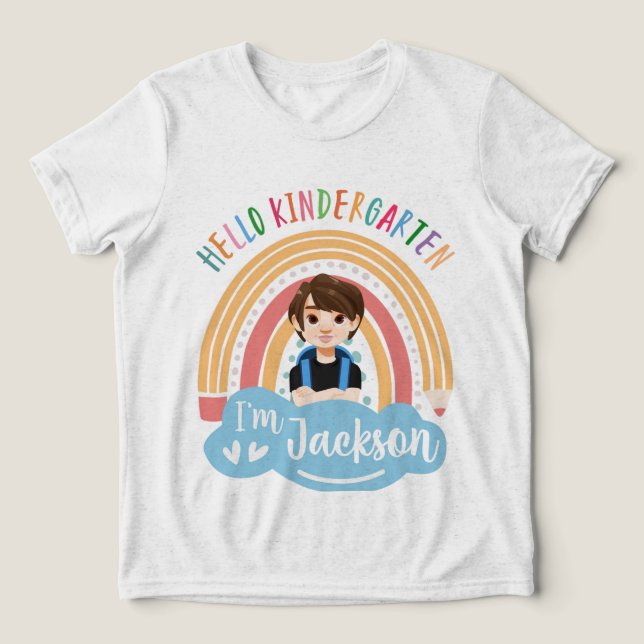 Olá Jardim de Infância - Camisa Personalizada Para (Design frontal)