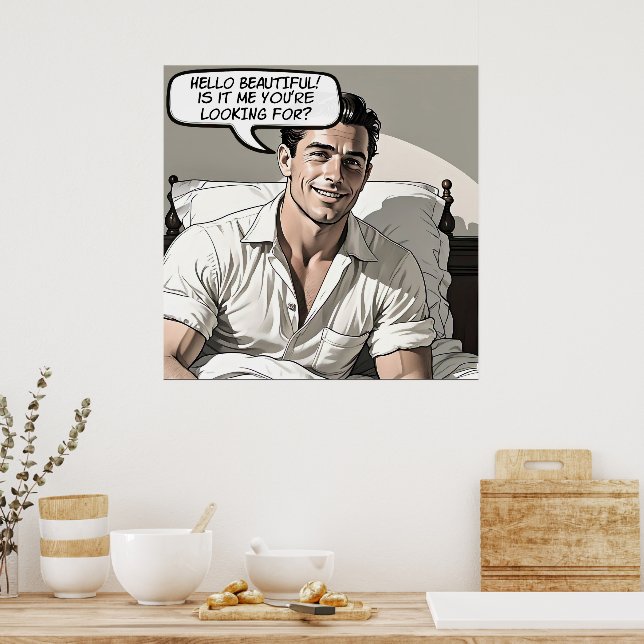 Olá Linda Poster Romance Comic de 1950 (Cozinha)
