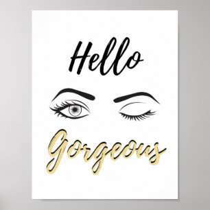 Olá! lindo! - Poster inspirador da parede