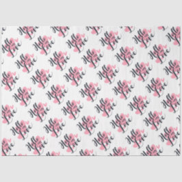 Olá, Meu Amor com Papel Tecido Coração