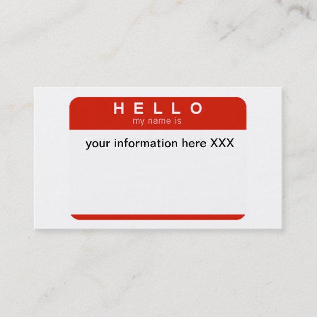 Olá! meu nome é cartões de visitas (Frente)