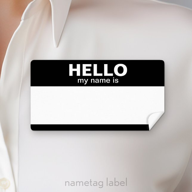 Olá, meu nome é — etiquetas clássicas (Hello my name is Label)
