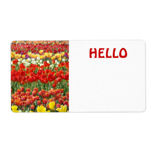 Olá, meu nome é Nomes de etiqueta Tulip Flowers