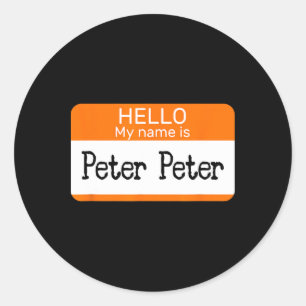 Olá Meu Nome É Peter Sticker Nome de etiqueta Em U