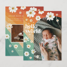 Olá Mundo | Anúncio de Nascimento Retro Boho