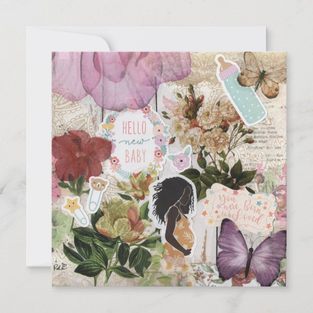 Olá, Novo Bebê! Placa de saudação plana do chá de  (Frente)