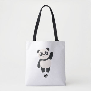 Olá Panda de Ondulação Fofo na Bolsa de Ombro Tote
