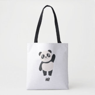 Olá Panda de Ondulação Fofo na Bolsa de Ombro Tote