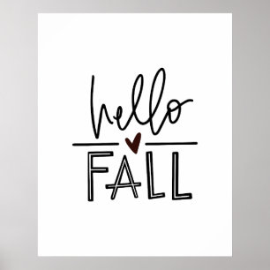 Olá, Poster de outono com letra de outono