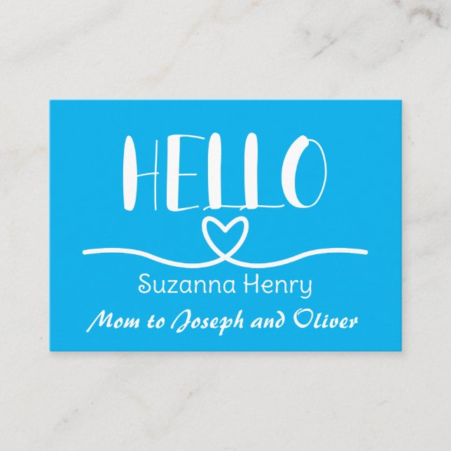 Olá Rapaz Mãe Contato Cartão Chamada de Mamãe (Frente)