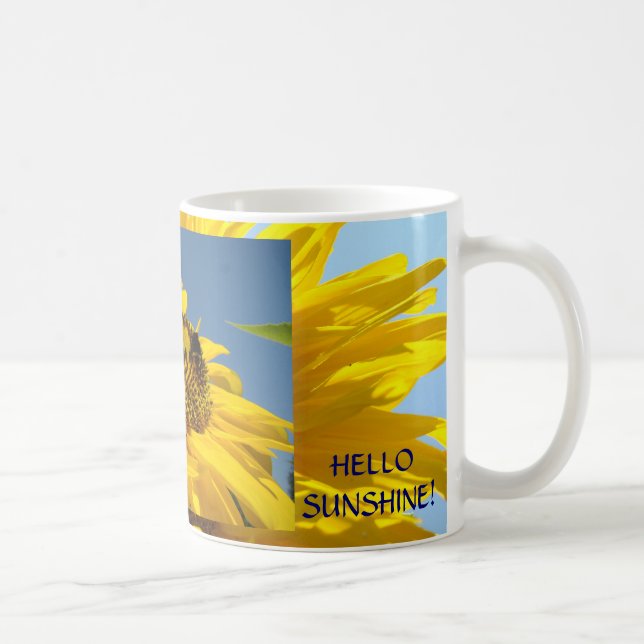 Olá Sol! Caneca de café Girassóis Xícaras de café (Direita)