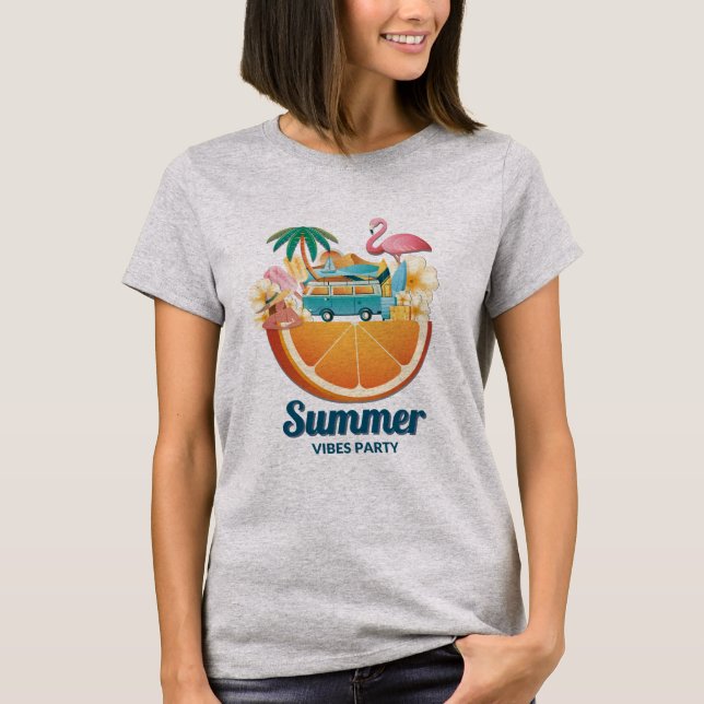 Olá Summer Sea Beach Party T-Shirt (Frente)
