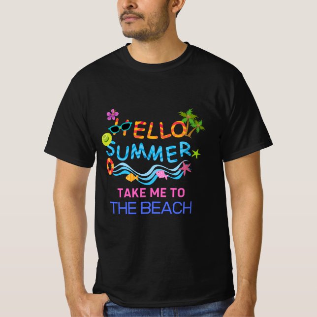 Olá Summer Sea Beach Party T-Shirt (Frente)