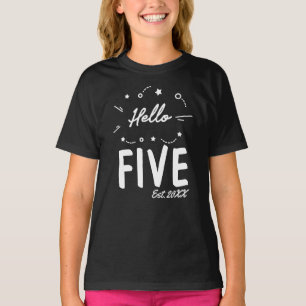 Olá, T-Shirt de Aniversário de 5 Personalizado