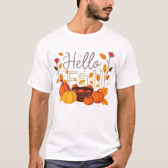 Olá, T-Shirts de Queda - Cozy Autumn Vibes (Frente)