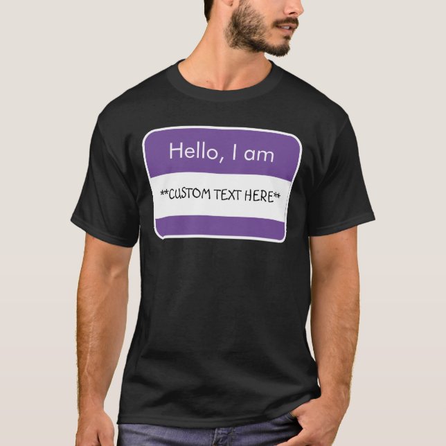 Olá... ***TEXTO PERSONALIZADO*** T-Shirt do Nome d (Frente)