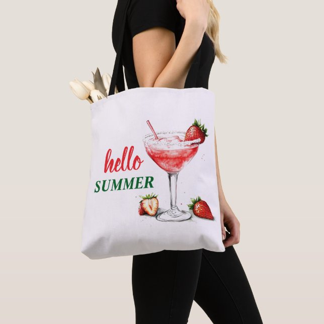 Olá Verão | Bolsa Tote de Coquetel de Morango (Close Up)