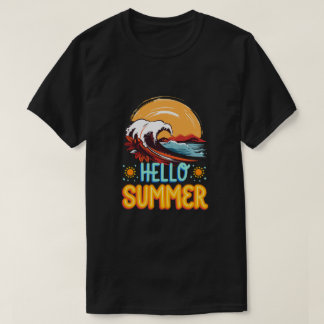 Olá Verão - Camiseta Retro Wave & Sunset Beach