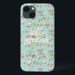 Olá Vintage, padrão floral shabby rosa<br><div class="desc">Olá linda,  romântica,  chic vintage dos anos 80 floral shabby rosa flores hipster padrão floral em um lindo fundo azul-bebê aqua,  retro mas moderno impressão chic rústico Samsung Galaxy Note 4 cobrir.</div>