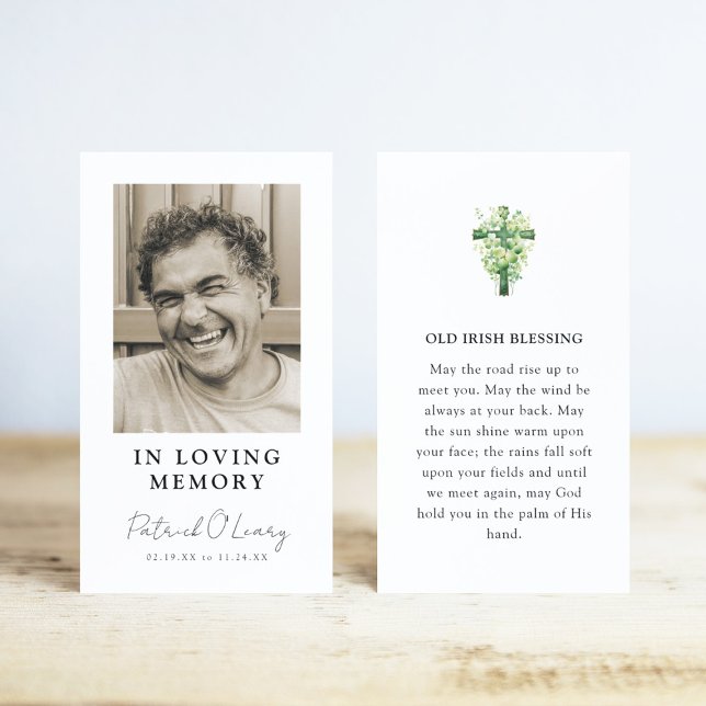 Old Irish Blessing Photo Prayer Card (Criador carregado)