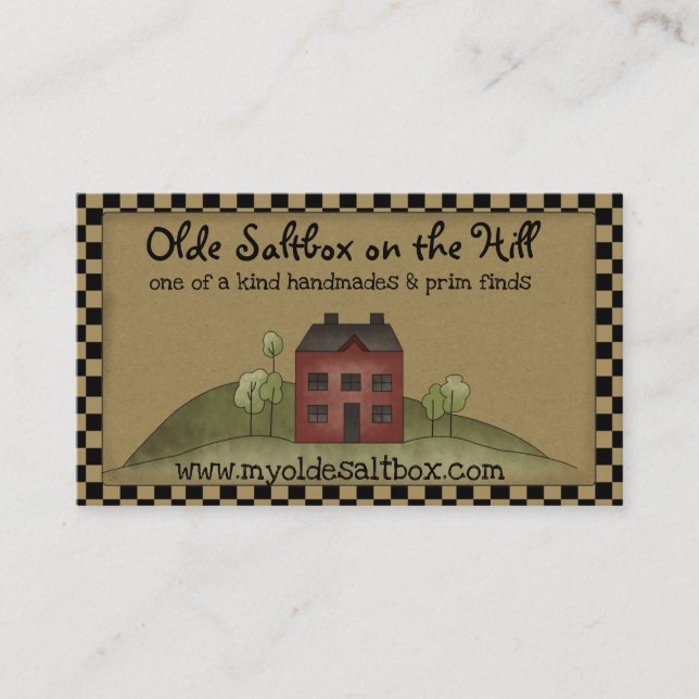 Olde Red Saltbox Primitivo Cartão de visita (Frente)