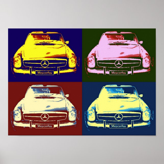 Oldtimer mercedes Collage Poster por N.P. (Frente)