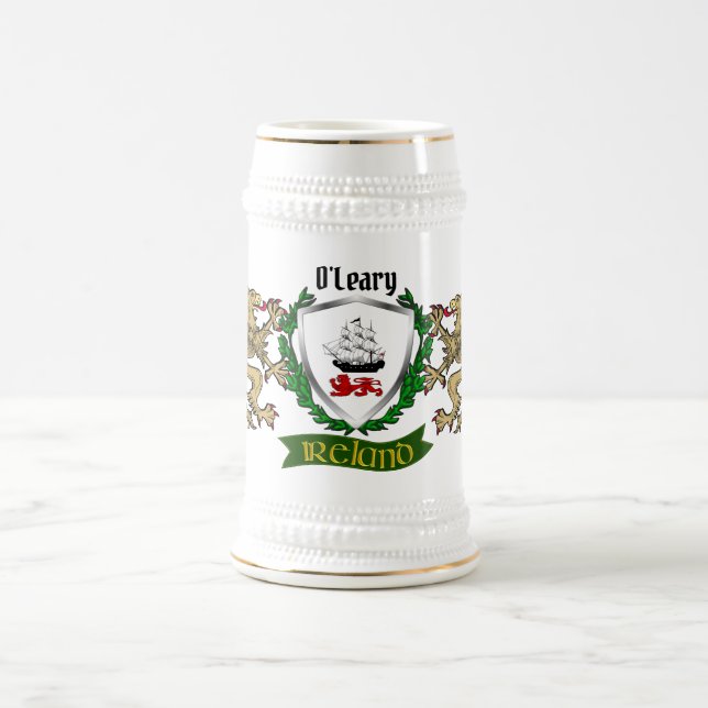 O'Leary/Leary Irish Shield Beer Caneca de cerveja (Centro)