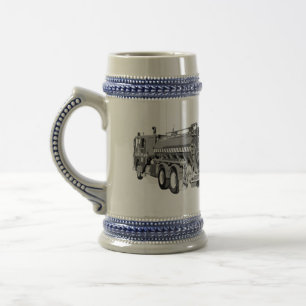 Óleo De Caminhão De Fogo De cinza Pintado, Caneca 