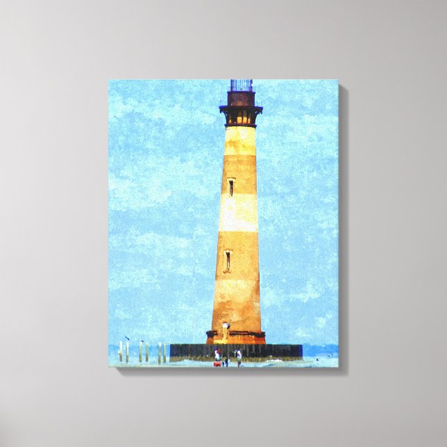Óleo de Farol da Ilha Morris na Canvas (Frente)