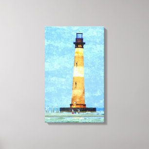 Óleo do farol da ilha de Morris em canvas