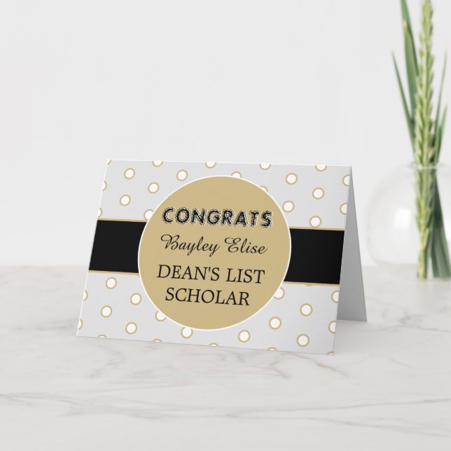Olha! Cartão de Parabéns Scholar LISTA DA DEAN (Frente)