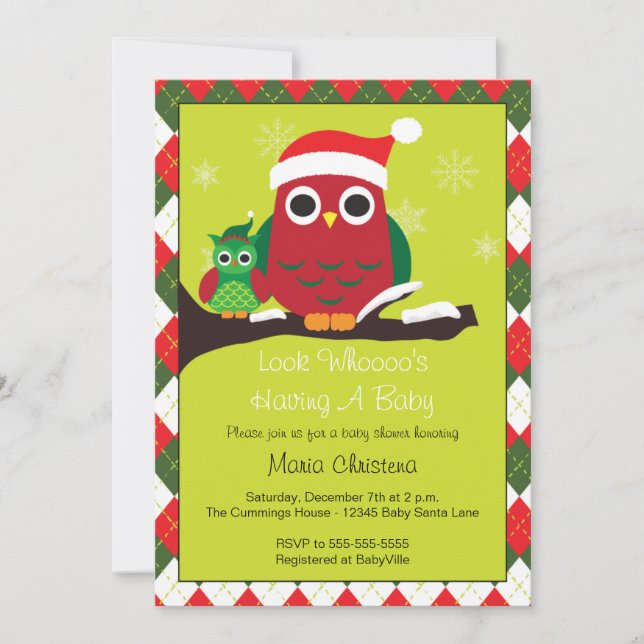 Olha quem está tendo um convite para Chá de fralda (Frente)