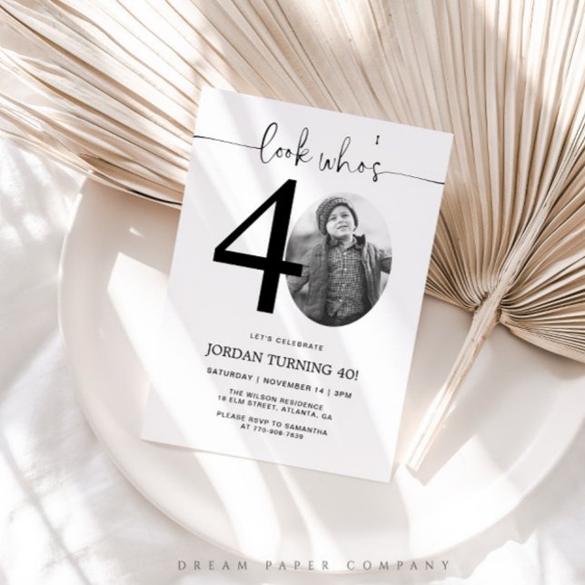 Olha quem tem 40 anos | Convite para aniversário d (Criador carregado)