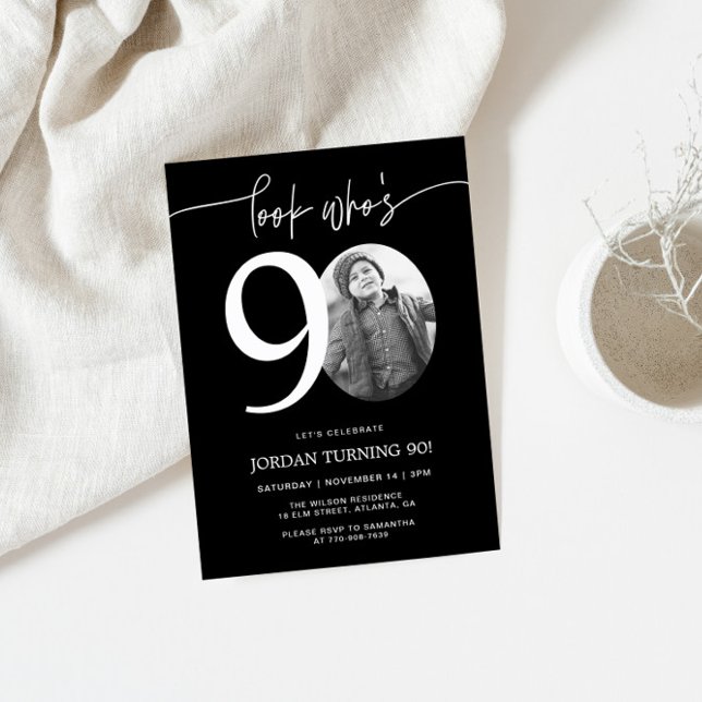 Olha quem tem 90 anos | Convite de Aniversário de  (Criador carregado)