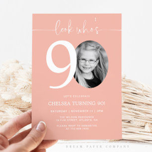 Olha quem tem 90 anos   Convite de Aniversário par