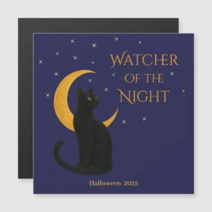 Olhador da Noite - Íman de Gato Negro Halloween