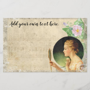 Olhando em um papel de scrapbook de Diário de vidr