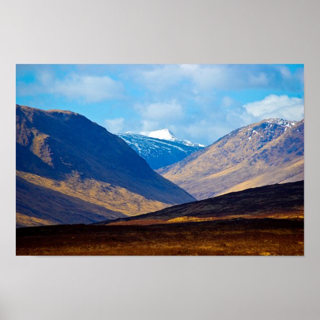 Olhando para Glen Etive, Poster da Escócia (Frente)