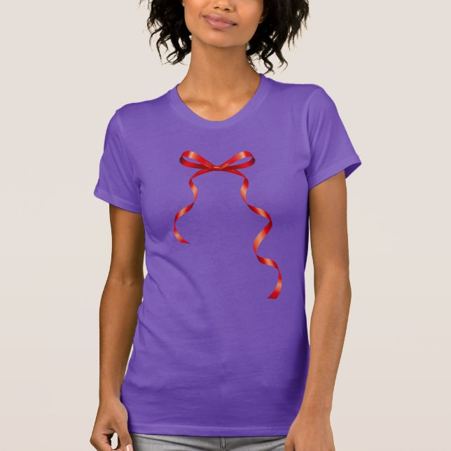 Olhar Chic e Elegante com Camiseta de Laço de Fita (Frente)