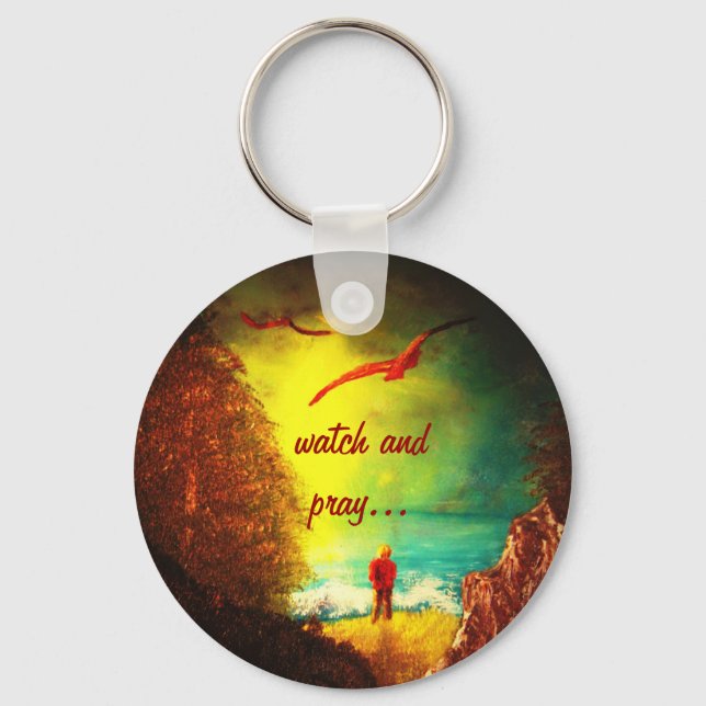 Olhar cristão e rezar Chaveiro (Frente)