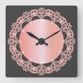 olhares ornamentais de relógio de parede, tons ros