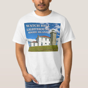 Olhe o farol do monte, Rhode - t-shirt da ilha