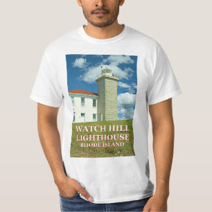 Olhe o farol do monte, Rhode - t-shirt da ilha
