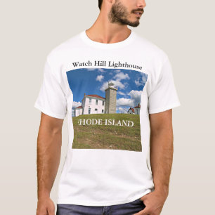 Olhe o farol do monte, Rhode - t-shirt da ilha