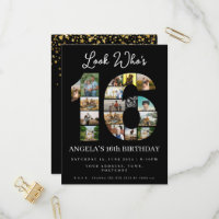 olhe quem está com 16 anos convite de foto de aniv