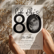 Olhe quem está com 80 | Convite de Aniversário de 