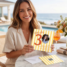 Olhe Quem Faz 30 divertido verão Listrado Amarelo