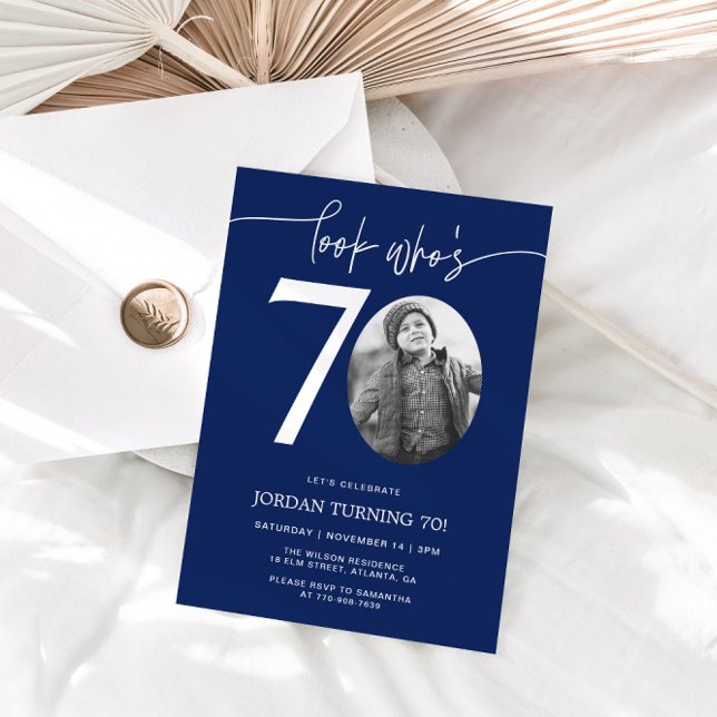 Olhe Quem Faz 70 | Convite de Aniversário de 70 an (Criador carregado)