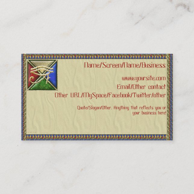 Olho de cartões da introdução de Horus (Frente)