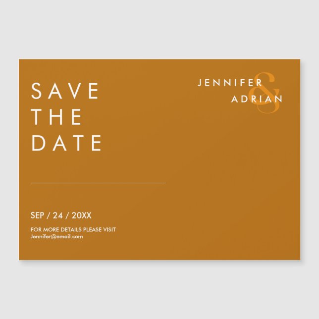 Olho de Tigre Mínimo Save The Date de Casamento Mo (Frente)
